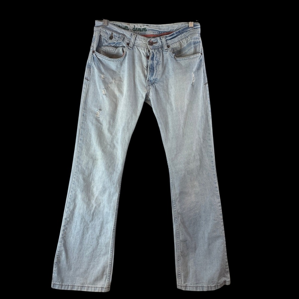 Green Coast Denim Jeans 30x32 Light Blue Distressed Baggy Y2K Vintage Style
